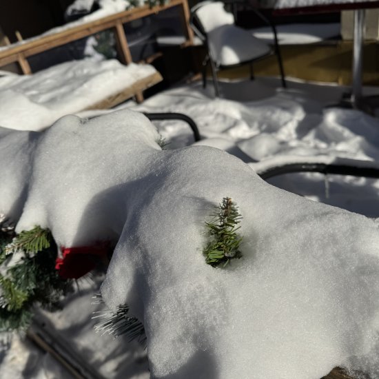 Snowy terrace
