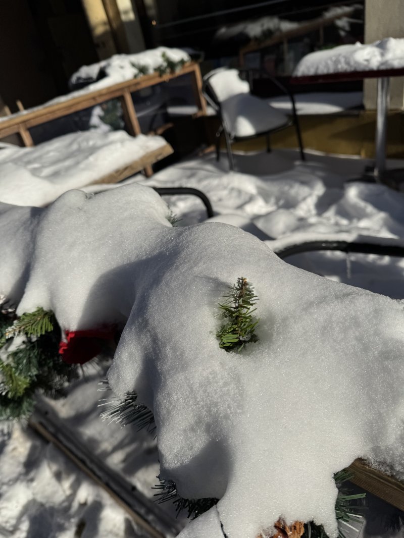 Snowy terrace